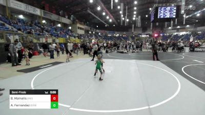 40 lbs Semifinal - Barrett Mamalis, Green River Grapplers vs Atlas Fernandez, Derby WC