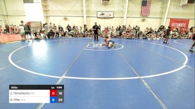 90 lbs Quarterfinal - James Yonushonis, Steller Trained Vader vs Angelo Pifer, Team Alien 1