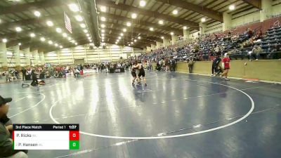 160 lbs 3rd Place Match - Paxten Hansen, Roy Wrestling Club vs Parker Ricks, Top Of Utah