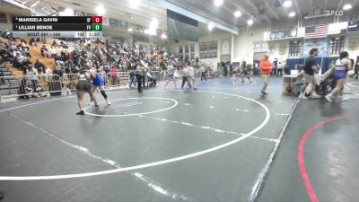 145 lbs Quarterfinal - Lillian Benoe, Fountain Valley vs Marisela Gavin, Santa Fe
