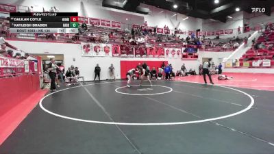 HS 135 lbs Cons. Round 5 - Kayleigh Braden, HARRAH vs Dalilah Coyle, Henrietta