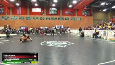 133 lbs Quarterfinal - Devin Martinez, Rio Hondo vs Gio Urbieta, West Hills College