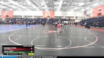 141 lbs Champ. Round 1 - Noah Hunt, Pennsylvania College Of Technology vs Hayden Myers, Wesleyan (CT)
