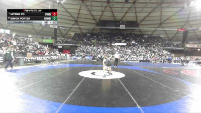 Boys 4A 113 lbs Champ. Round 1 - Jayden Vo, Spanaway Lake vs Simon Porter, Woodinville