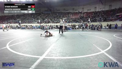 52 lbs Consi Of 16 #2 - Kysen Morgan, Fort Gibson Youth Wrestling vs Houston Morrow, Comanche Takedown Club