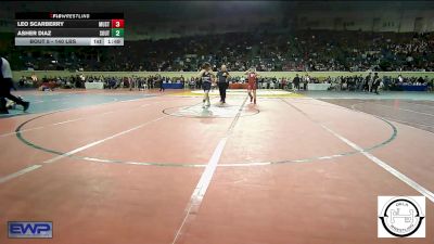 140 lbs Round Of 64 - Leo Scarberry, Mustang Middle School vs Asher Diaz, Southmoore SaberCats Wrestling