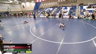 53-55 lbs Round 2 - Caleb Storey, Box Elder Stingers vs Zander Mckee, Uintah Wrestling