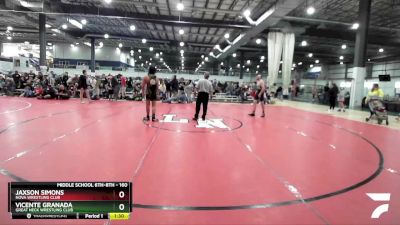 160 lbs Semifinal - Vicente Granada, Great Neck Wrestling Club vs Jaxson Simons, NOVA Wrestling Club