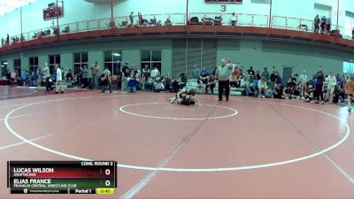 75 lbs Cons. Round 2 - Lucas Wilson, Unattached vs Elias France, Franklin Central Wrestling Club