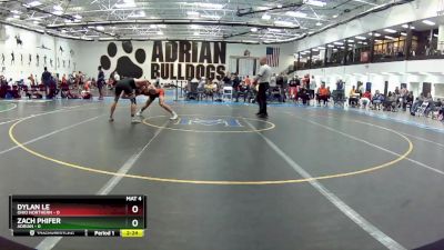 133 lbs Round 1 (6 Team) - Zach Phifer, Adrian vs Dylan Le, Ohio Northern