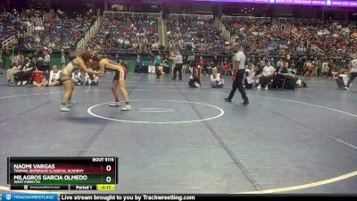 126 lbs Cons. Round 1 - Naomi Vargas, Thomas Jefferson Classical Academy  vs Milagros Garcia Olmedo, West Forsyth