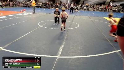 70 lbs Quarterfinal - Easton Scheck, LARP vs Cable Schumann, FMT/MCW Red Bull