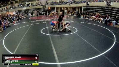 114 lbs Round 2 (4 Team) - Gabrielle Bragg, Anoka vs Lucas Wymer, Decorah