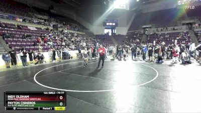 74-77 lbs 5th Place Match - Payton Cisneros, SLV Elite Wrestling Club vs Indy Oldham, Pikes Peak Warriors Wrestling