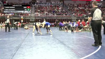 3A-157 lbs Cons. Round 2 - Ben Haughey, Clear Creek-Amana vs Gabe Rubino, Waukee Northwest