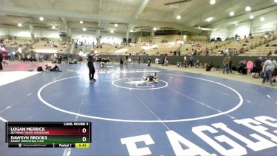 60 lbs Cons. Round 3 - Logan Merrick, Seymour Youth Wrestling vs Dawsyn Brooks, Rabbit Wrestling Club