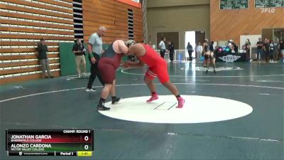 285 lbs Champ. Round 1 - Jonathan Garcia, Bakersfield College vs Alonzo Cardona, Victor Valley College