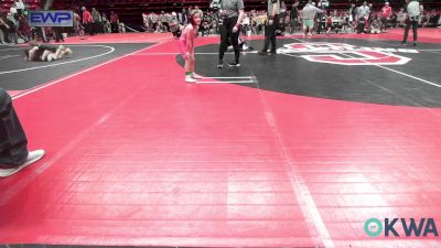 49 lbs Consi Of 4 - Kingston Warrior, Wagoner Takedown Club vs Gracelyn Alber, Barnsdall Youth Wrestling