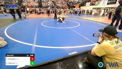 100 lbs Quarterfinal - Tukker Simpson, Salina Wrestling Club vs Clayton Warner, Sallisaw Takedown Club