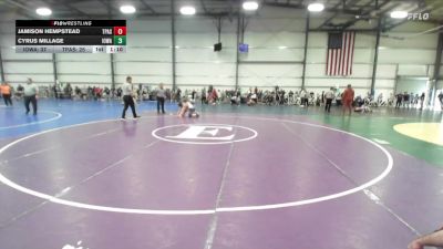 105 lbs Round 3 (12pm Friday) - Cyrus Millage, Iowa Black vs Jamison Hempstead, PA Silver