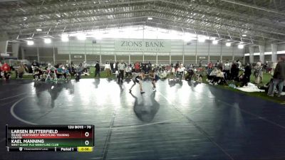 70 lbs Champ. Round 2 - Larsen Butterfield, Inland Northwest Wrestling Training Center vs Kael Manning, West Coast FLO Wrestling Club