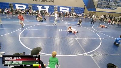 54 lbs Semifinal - Rokzyn Scoffield, Bear River Wrestling Club vs Xander Merkley, Uintah Wrestling