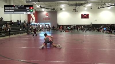 141 lbs Placement Matches (16 Team) - Haha Cerda, Fresno City College vs Josiah Sandoval, Sac City
