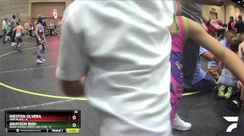 44 lbs Round 4 (6 Team) - Weston Olvera, Ares Black vs Grayson Bish, Ragin Raisins Wrestling Club