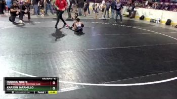 67 lbs Quarterfinal - Karson Jaramillo, Duran Wrestling Club vs Hudson Nolte, Cheyenne Mountain Wrestling Club