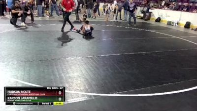 67 lbs Quarterfinal - Karson Jaramillo, Duran Wrestling Club vs Hudson Nolte, Cheyenne Mountain Wrestling Club