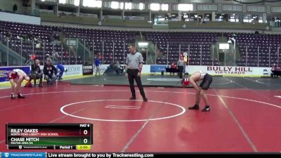 126 lbs Champ. Round 1 - Riley Oakes, North Penn Liberty High School vs Chase Mitch, Milton Area Hs