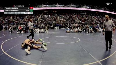 1A 113 lbs Quarterfinal - Isaiah Mazura, Rosewood High School vs Justice Collins, Mount Airy High School