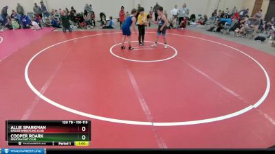 110-115 lbs Round 2 - Cooper Roark, Spartan Mat Club vs Allie Sparkman, Eagles Wrestling Club