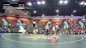 126 lbs Quarterfinals (8 Team) - Colt Perry, Hudson Area HS vs Brady McCaul, Roscommon HS