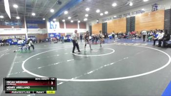 126 lbs Champ. Round 3 - Micah Wegman, Calabasas vs Henry Arellano, Northview
