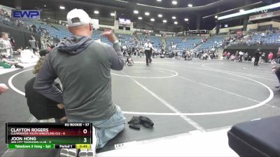 37 lbs Champ. Round 1 - Clayton Rogers, Clearwater Youth Wrestling Clu vs Joon Hong, Ark City Takedown Club