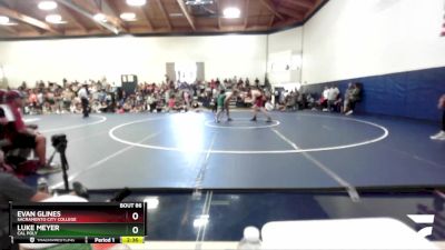 285 lbs Champ. Round 1 - Evan Glines, Sacramento City College vs Luke Meyer, Cal Poly
