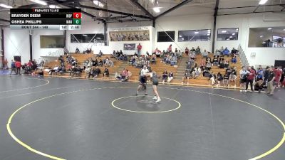 149 lbs Cons. Round 4 - Brayden Deem, Indianapolis vs Oshea Phillips, Manchester