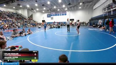 160 lbs Cons. Round 3 - Dylan Kessler, Clear Creek Middle School vs Kooper Oster, CY Middle School