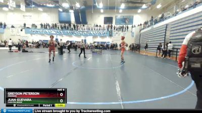 98 lbs Cons. Round 5 - Greyson Peterson, Madison vs Juan Guevara, Canyon Ridge