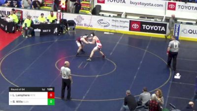 157 lbs Round Of 64 - Luke Lamphere, Peters Township vs Brayden Wills, Clearfield