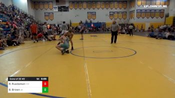 132 lbs Consi Of 32 #2 - Brenton Ruedeman, Top Gun Wrestling Academy vs Bennett Brown, JB