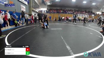 55 lbs Round Of 16 - Kase Hood, Weatherford Youth Wrestling vs Kane Wall, Choctaw Ironman