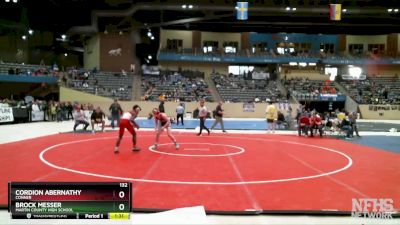 132 lbs Quarterfinal - Brock Messer, Martin County High School vs Cordion Abernathy, Conner