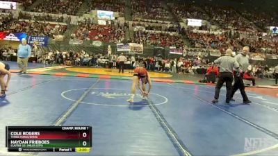 A - 120 lbs Quarterfinal - Haydan Frieboes, Custer Co. (Miles City) vs Cole Rogers, Three Forks/Ennis