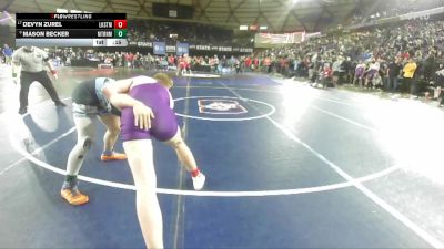 Boys 4A 190 lbs Cons. Round 3 - Mason Becker, Mount Rainier vs Devyn Zurel, Lake Stevens
