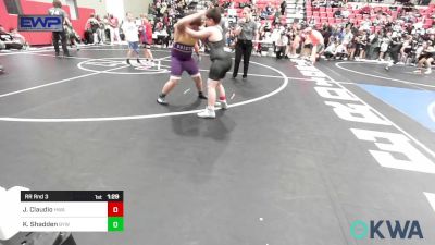 Rr Rnd 3 - Joncarlo Claudio, HURRICANE WRESTLING ACADEMY vs Kaiden Shadden, Bristow Youth Wrestling