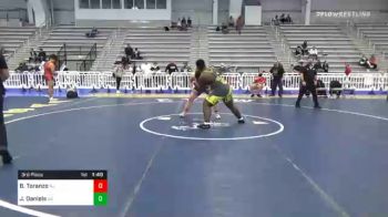 285 lbs 3rd Place - Brandon Toranzo, NJ vs JaQuavian Daniels, GA