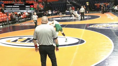 3A 120 lbs Champ. Round 1 - Landon Jenkins, Yorkville (H.S.) vs Danny Goodwin, Chicago (St. Patrick)