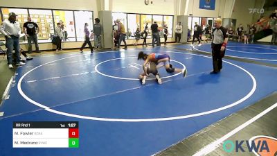 83-88 lbs Rr Rnd 1 - Miyah Fowler, Scrap Yard Training vs Madelyn Medrano, Springdale Youth Wrestling Club